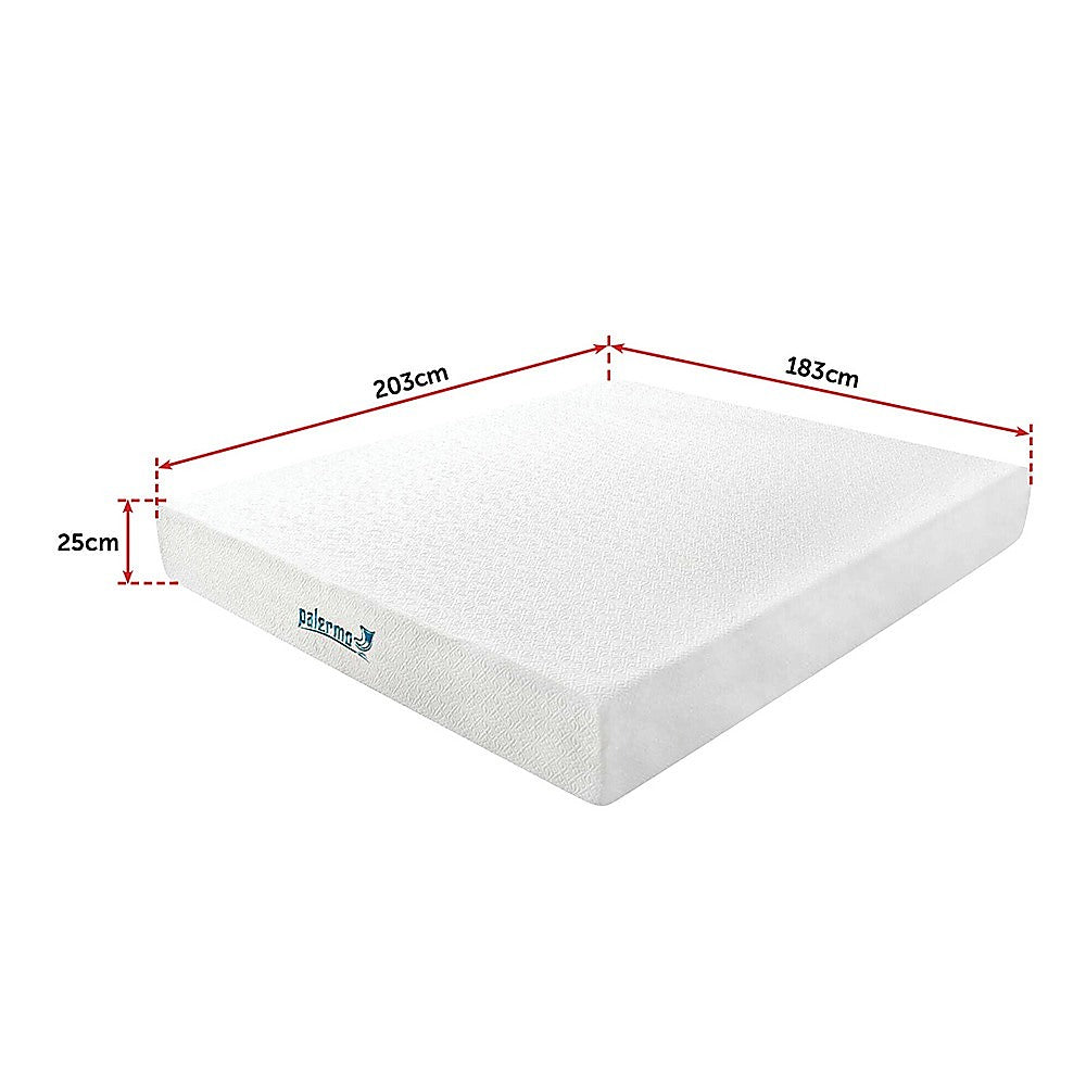 King Mattress Gel Memory Foam Dual Layer Medium Firm 25cm