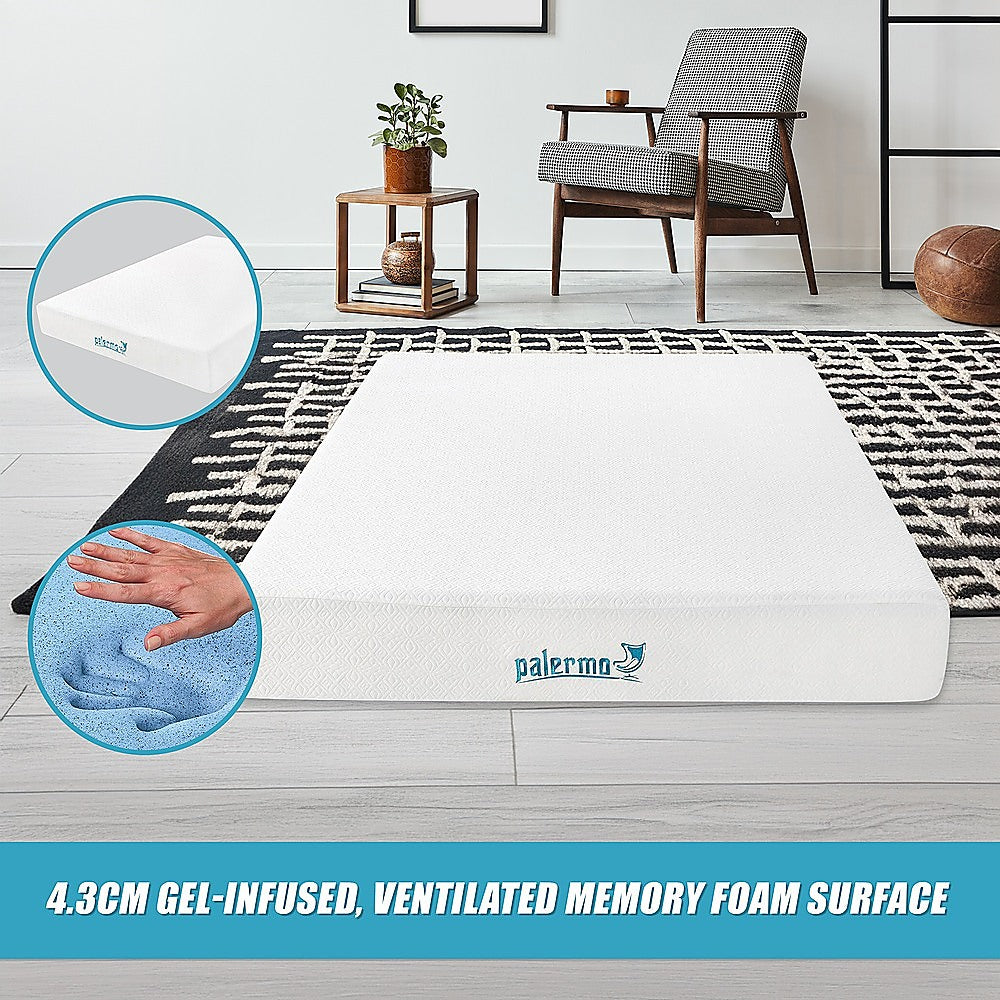 Queen Mattress Gel Memory Foam Dual Layer Medium Firm 25cm