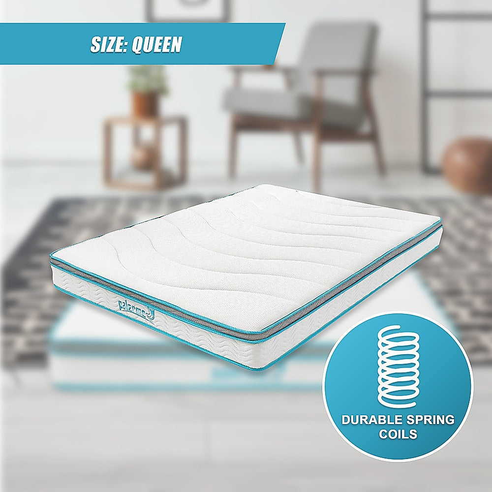 Queen Mattress Hybrid Memory Foam Innerspring Medium Firm 20cm