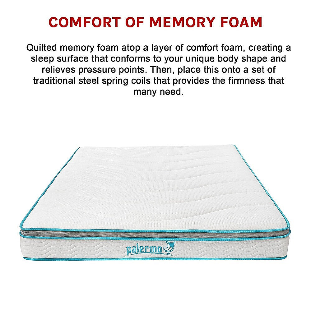 Queen Mattress Hybrid Memory Foam Innerspring Medium Firm 20cm