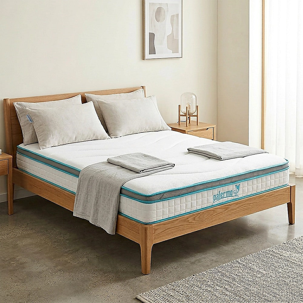 Queen Mattress Hybrid Memory Foam Innerspring Medium Firm 20cm