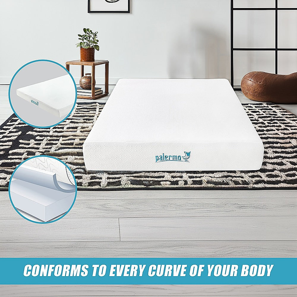 Double Mattress Gel Memory Foam Dual Layer Medium Firm 25cm