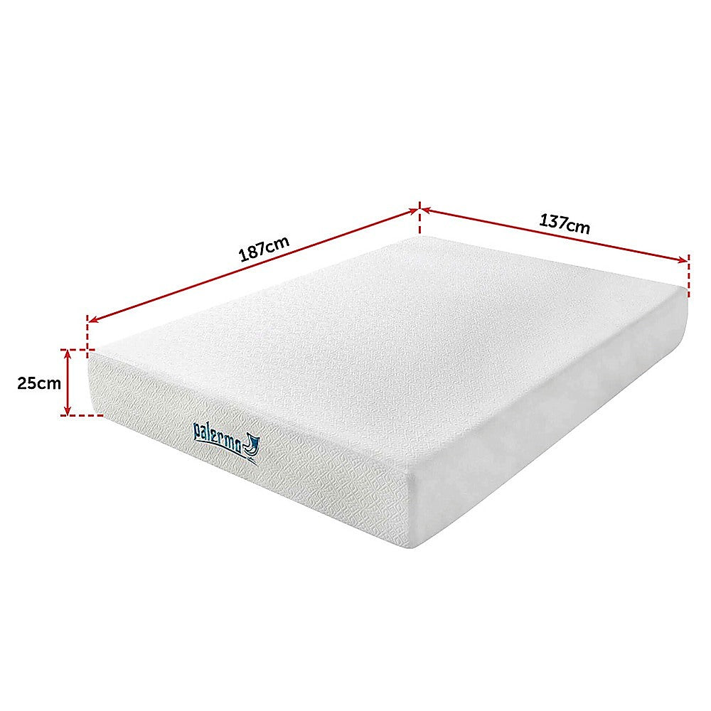 Double Mattress Gel Memory Foam Dual Layer Medium Firm 25cm