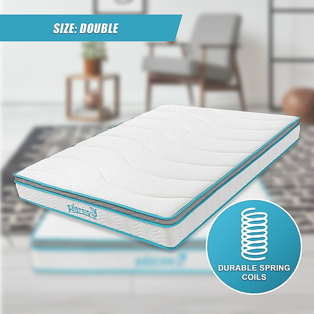 Double Mattress Hybrid Memory Foam Innerspring Medium Firm 20cm
