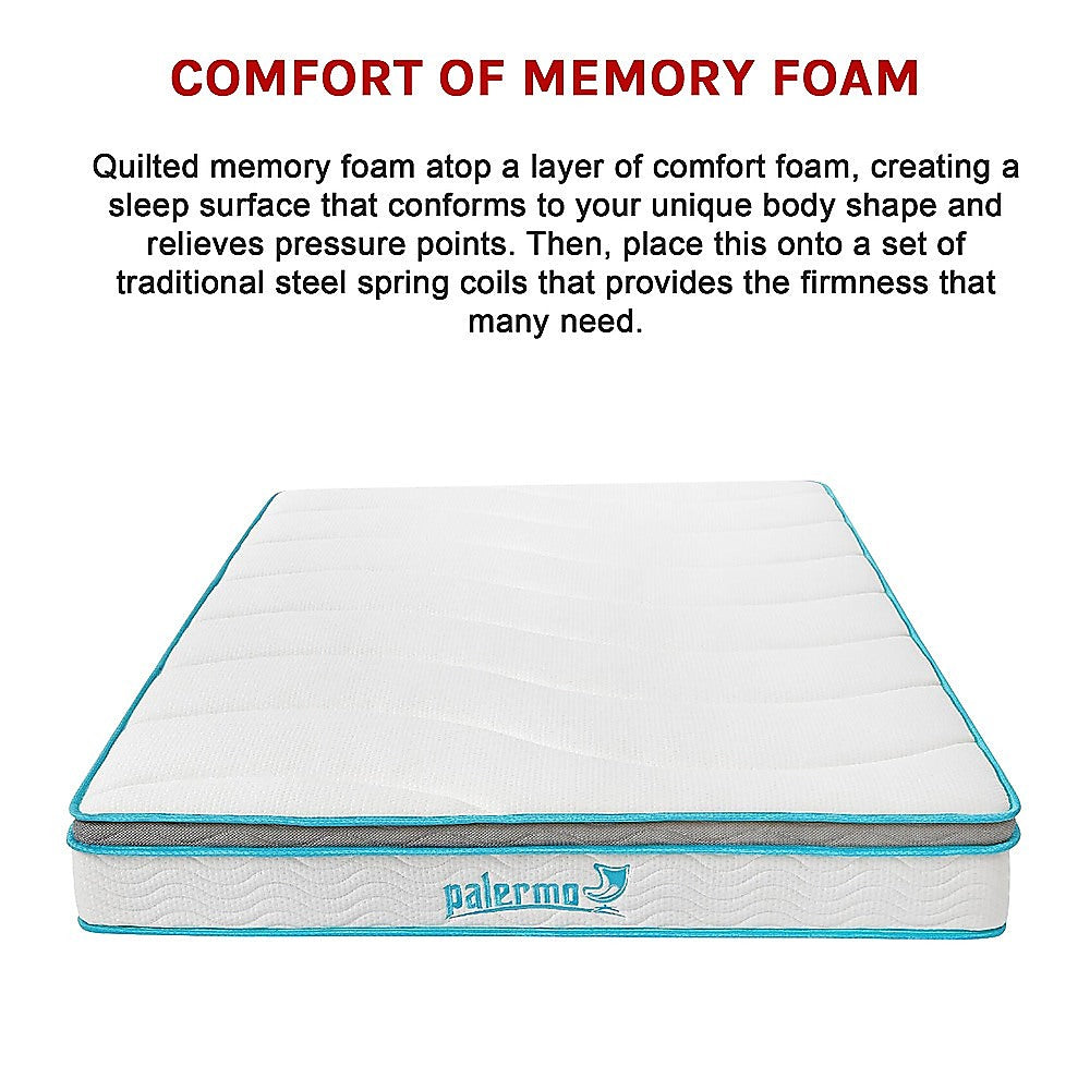 Double Mattress Hybrid Memory Foam Innerspring Medium Firm 20cm