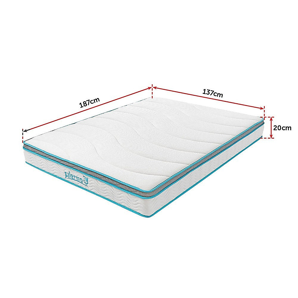Double Mattress Hybrid Memory Foam Innerspring Medium Firm 20cm