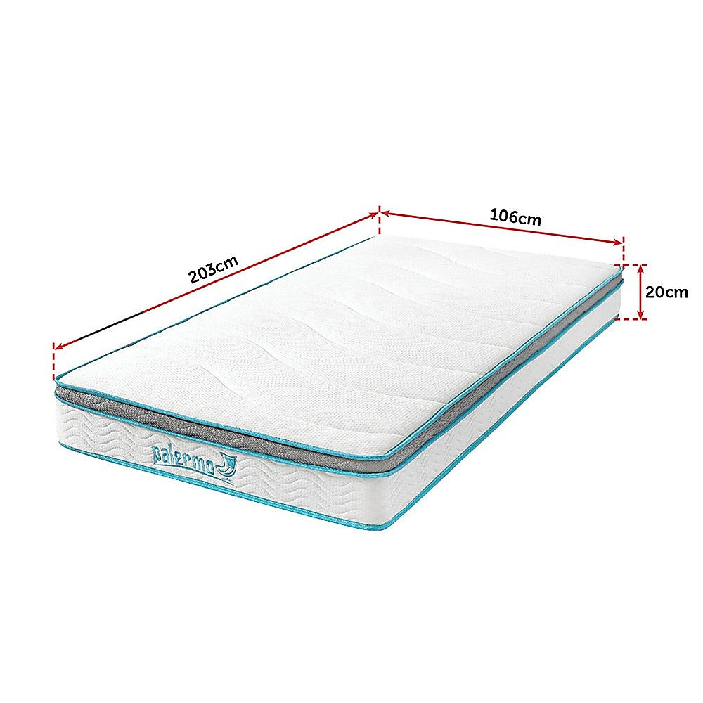 King Single Mattress Hybrid Memory Foam Innerspring Medium Firm 20cm