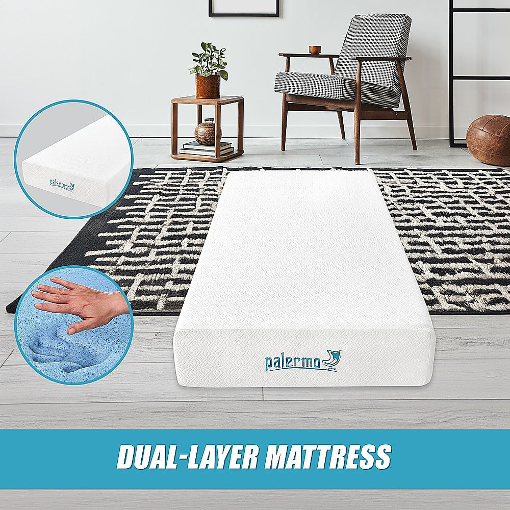 Single Mattress Gel Memory Foam Dual Layer Medium Firm 25cm