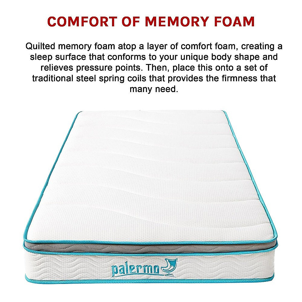 Single Mattress Hybrid Memory Foam Innerspring Medium Firm 20cm
