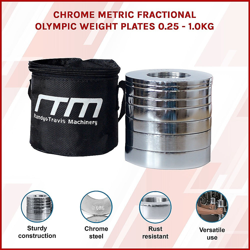 Chrome Metric Fractional Olympic Weight Plates 0.25 - 1.0Kg