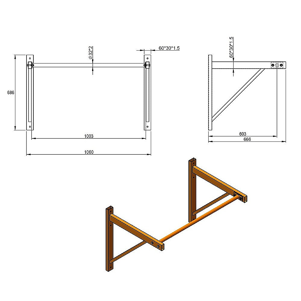 Wall Mounted Pull Up Bar