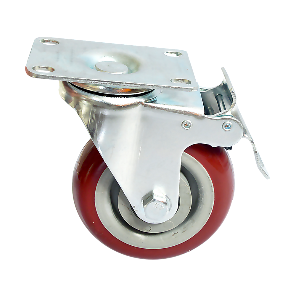 4 X 4" Heavy Duty Pu Swivel Castor Wheels With Brake