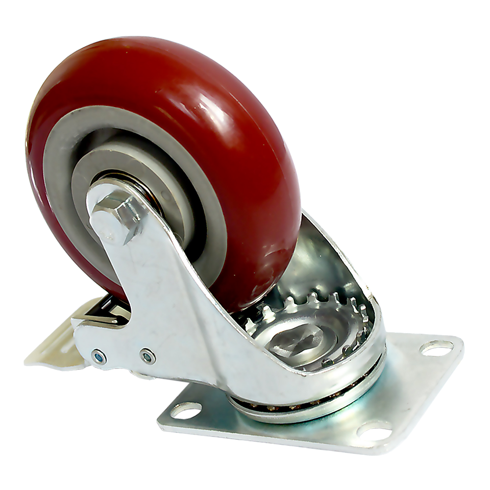 4 X 4" Heavy Duty Pu Swivel Castor Wheels With Brake