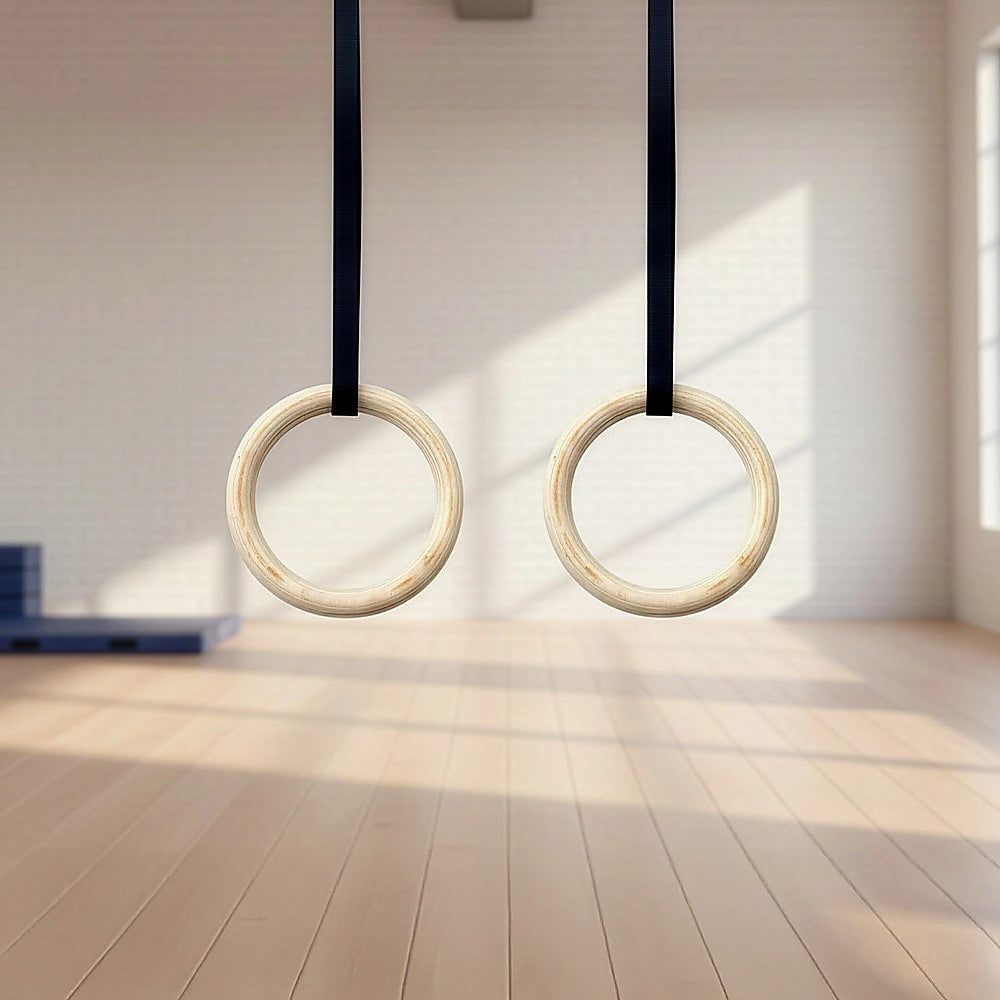 Wooden Gymnastic Rings Olympic Gym Strength Training