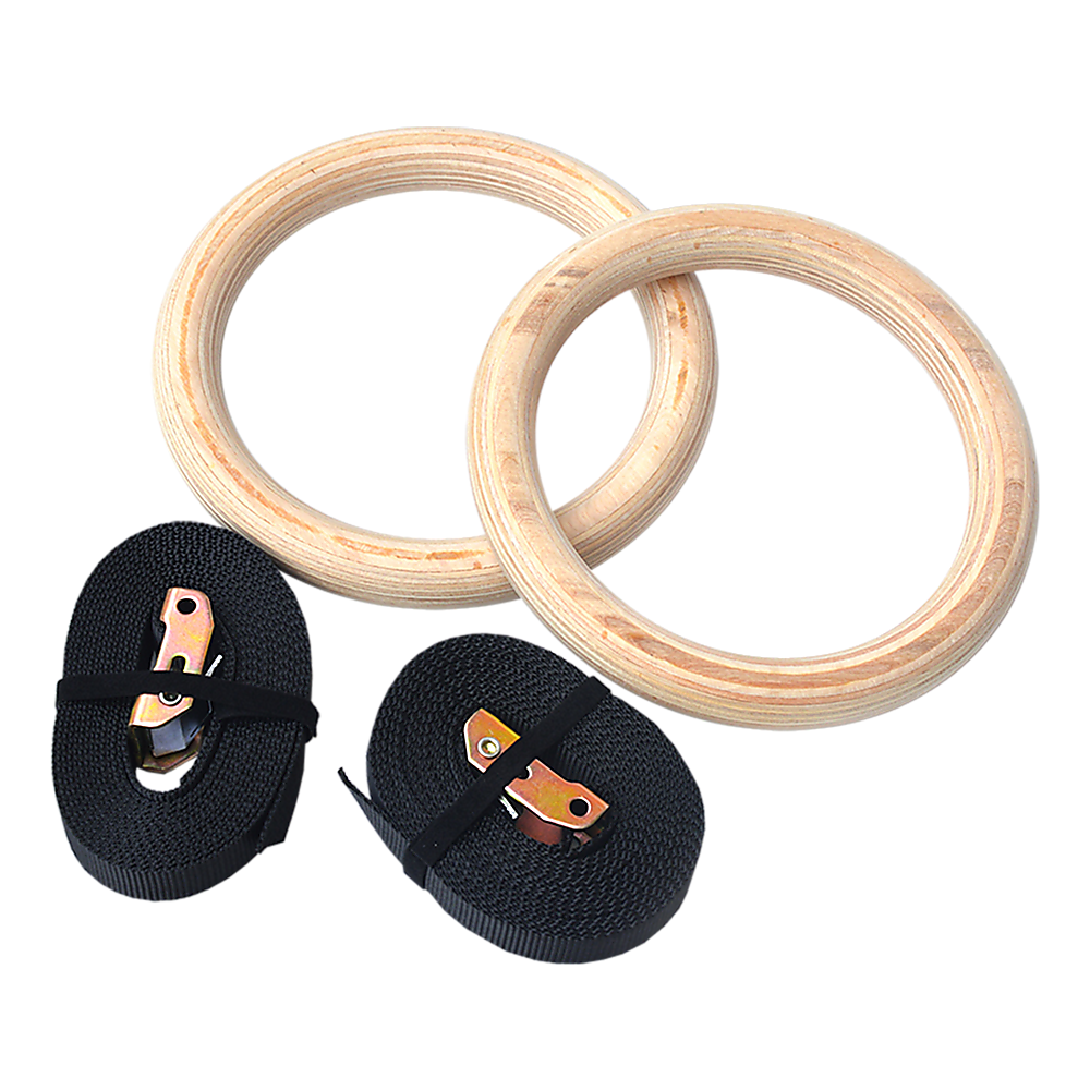32Mm Wooden Gymnastic Rings Olympic Gym Rings Strength Training