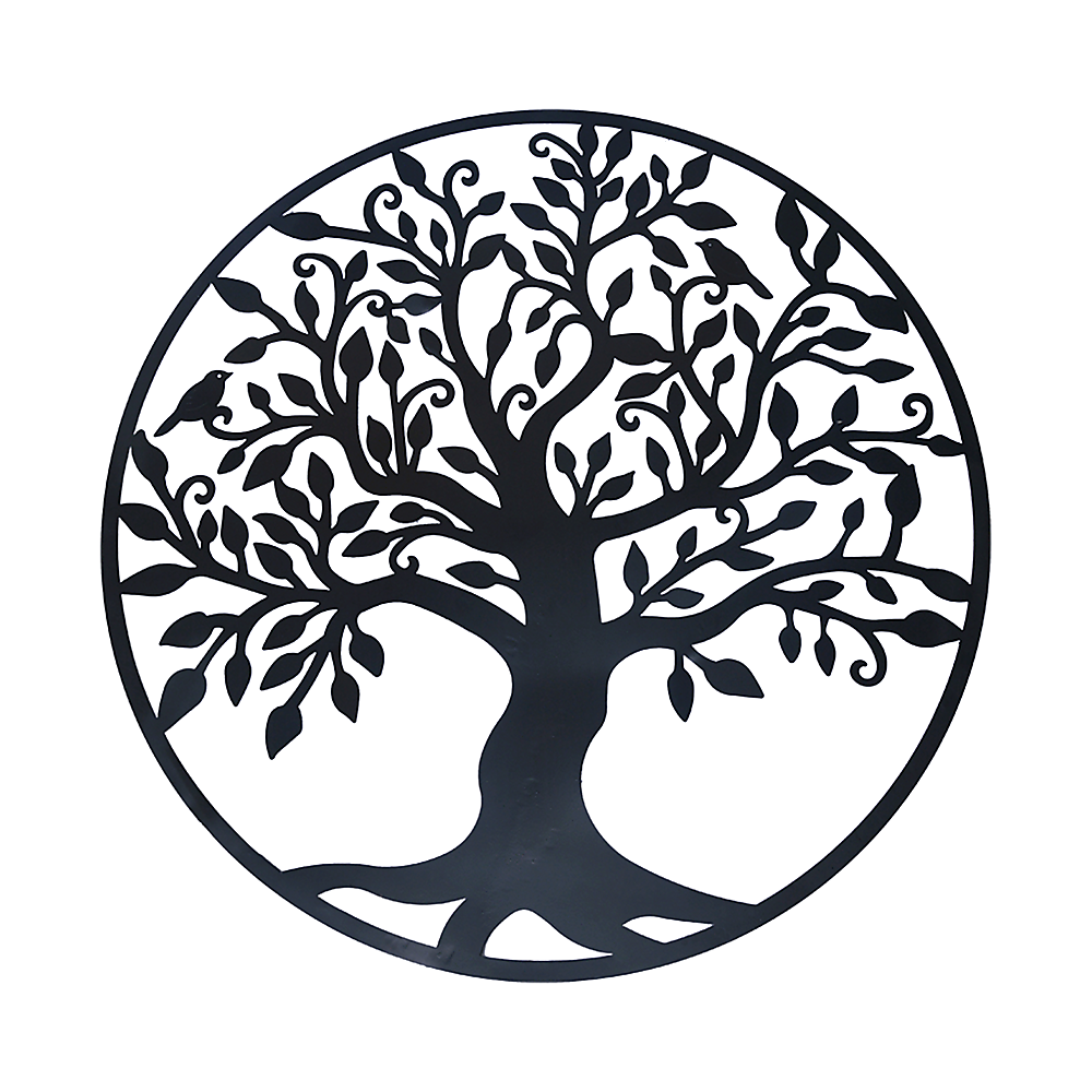 Black Tree Of Life Wall Art Hanging Metal Iron Sculpture Garden 60Cm