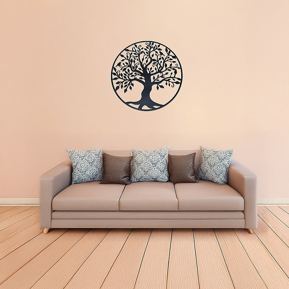 Black Tree Of Life Wall Art Hanging Metal Iron Sculpture Garden 60Cm
