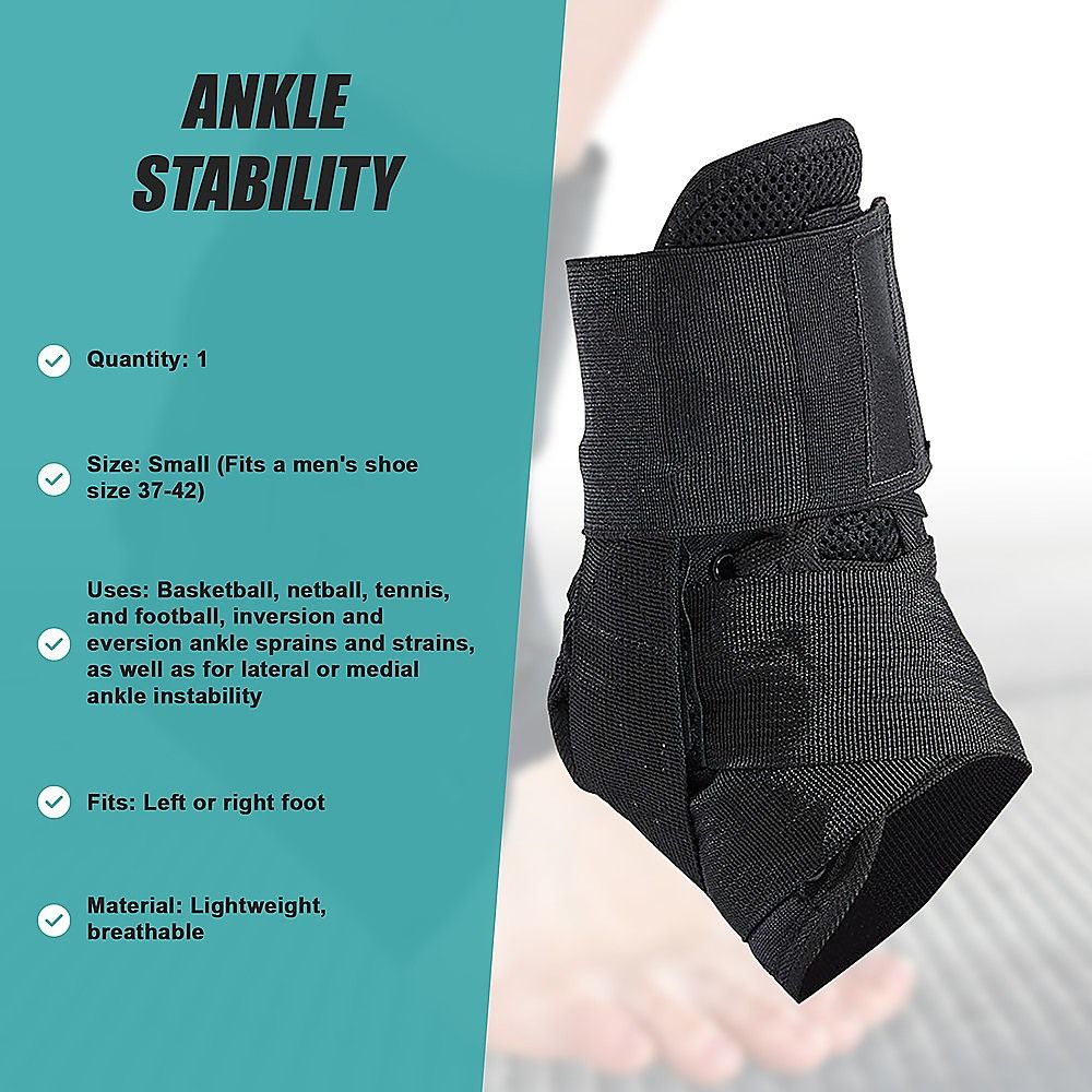 Ankle Brace – Small Black Ankle Stabiliser with Figure-8 Straps