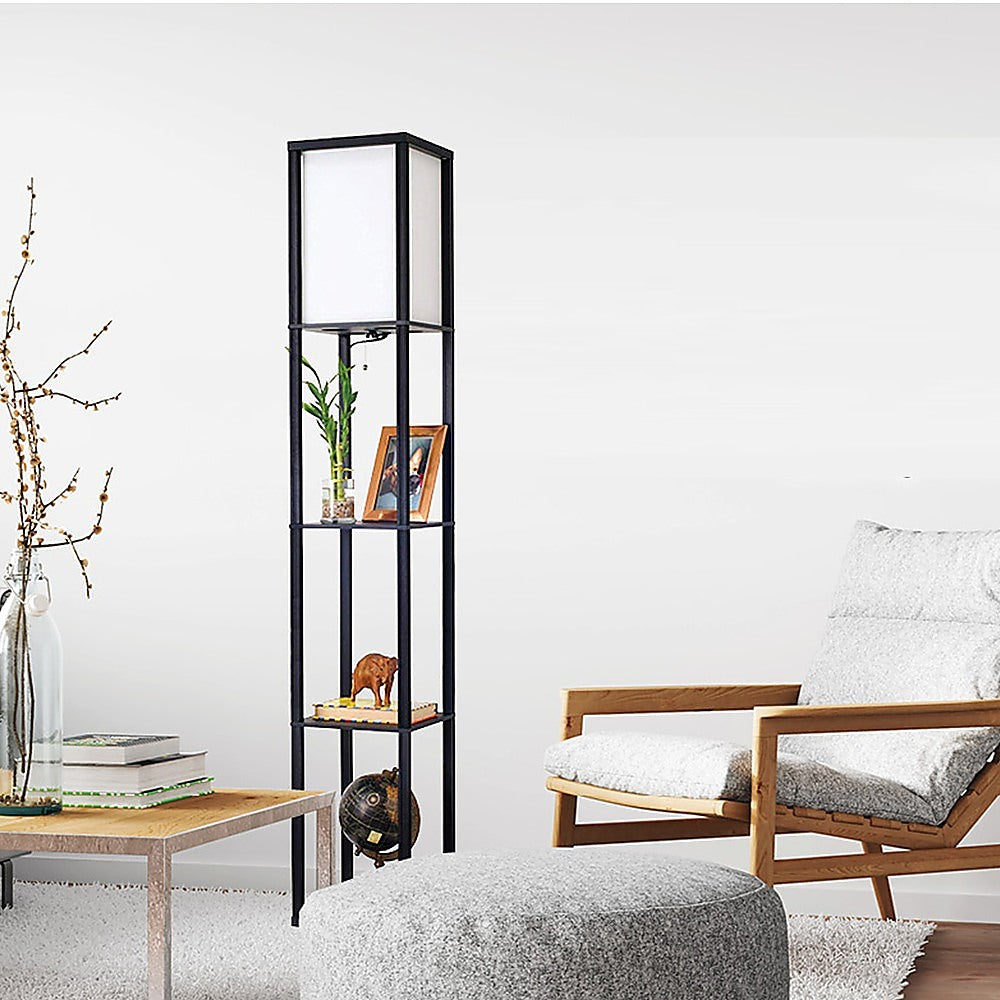 Shelf Floor Lamp - Shade Diffused Light Source With Shelves