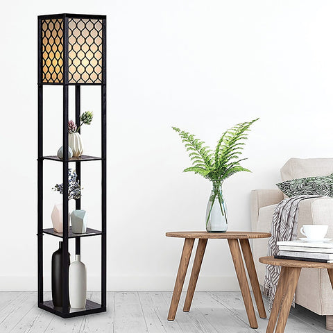 Shelf Floor Lamp Shade Light Source With Open-Box Shelves