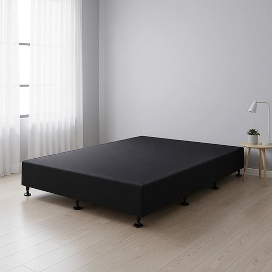 Palermo King Single Ensemble Bed Base Midnight Black Linen Fabric