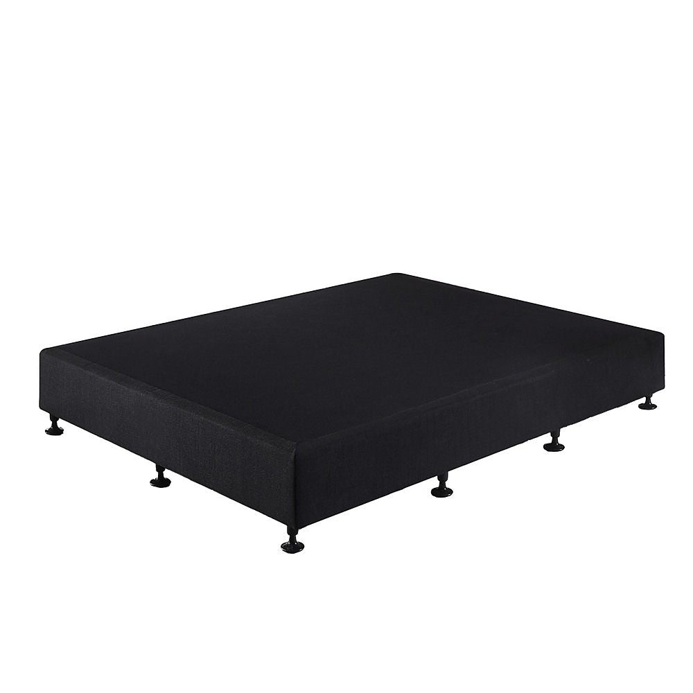 Palermo King Single Ensemble Bed Base Midnight Black Linen Fabric