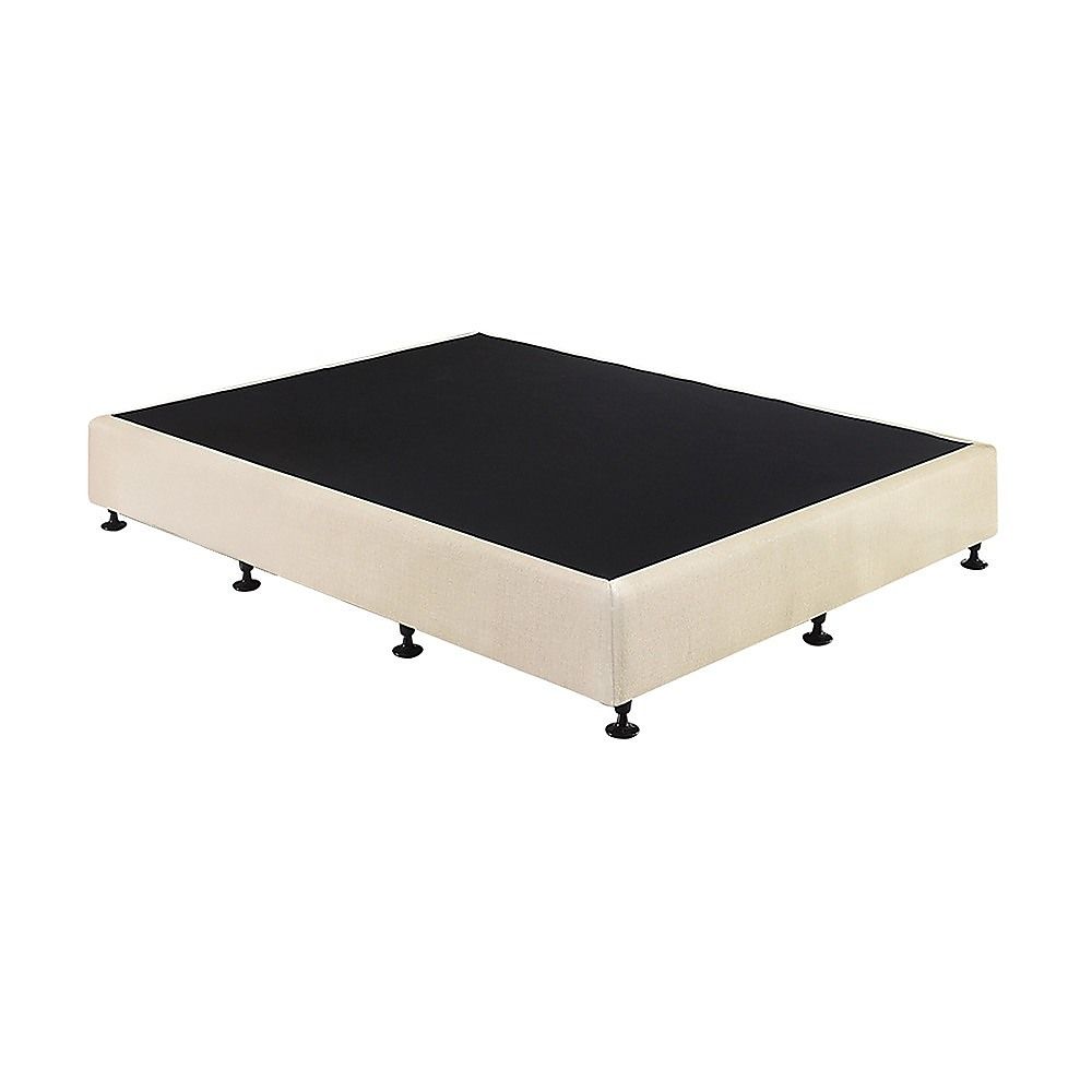 King Single Ensemble Bed Base Platinum Natural Sand Linen Fabric