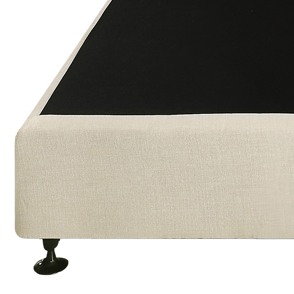 King Single Ensemble Bed Base Platinum Natural Sand Linen Fabric