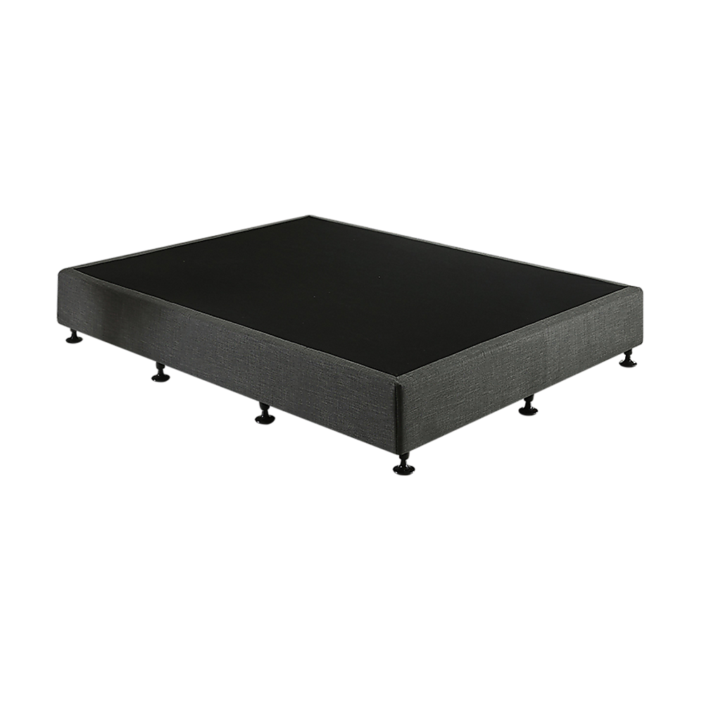 King Single Ensemble Bed Base Platinum Graphite Linen Fabric