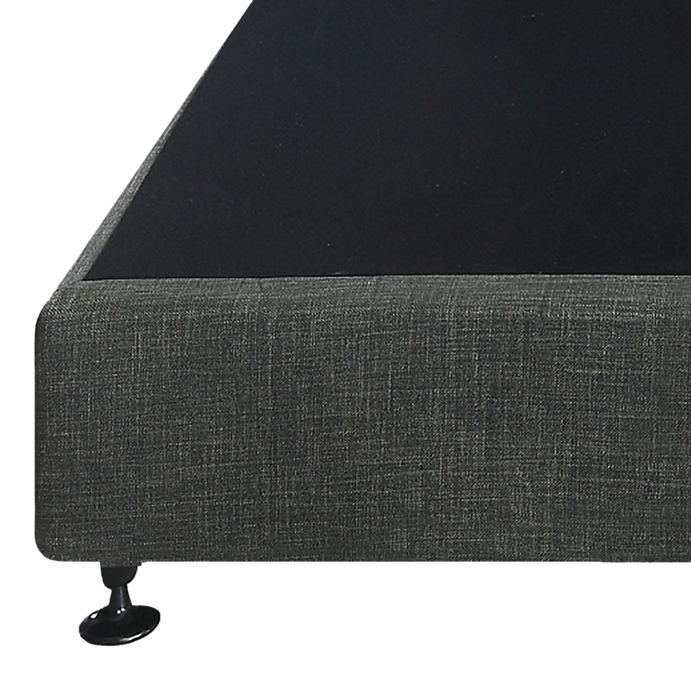King Single Ensemble Bed Base Platinum Graphite Linen Fabric