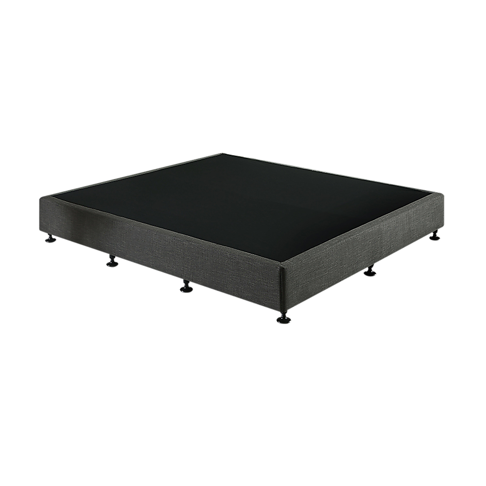 King Ensemble Bed Base Platinum Graphite Linen Fabric