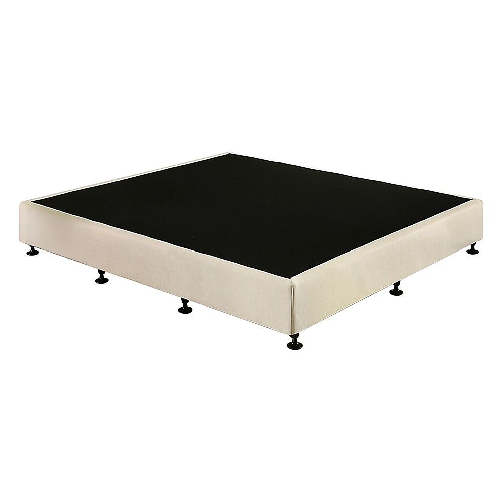 King Ensemble Bed Base Platinum Natural Sand Linen Fabric