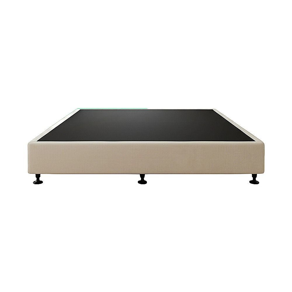King Ensemble Bed Base Platinum Natural Sand Linen Fabric