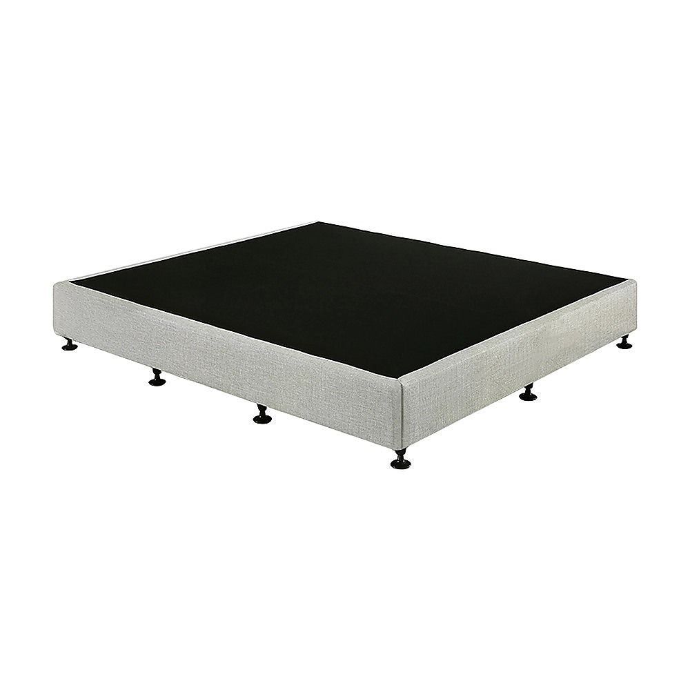 King Ensemble Bed Base Platinum Light Grey Linen Fabric