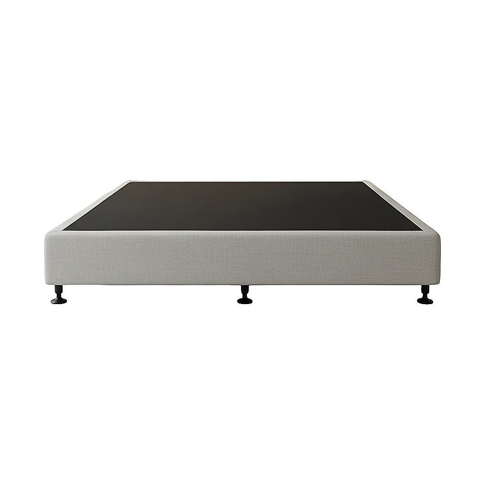 King Ensemble Bed Base Platinum Light Grey Linen Fabric