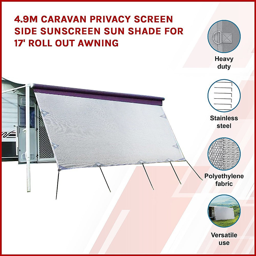 4.9M Caravan Privacy Screen Side Sunshade