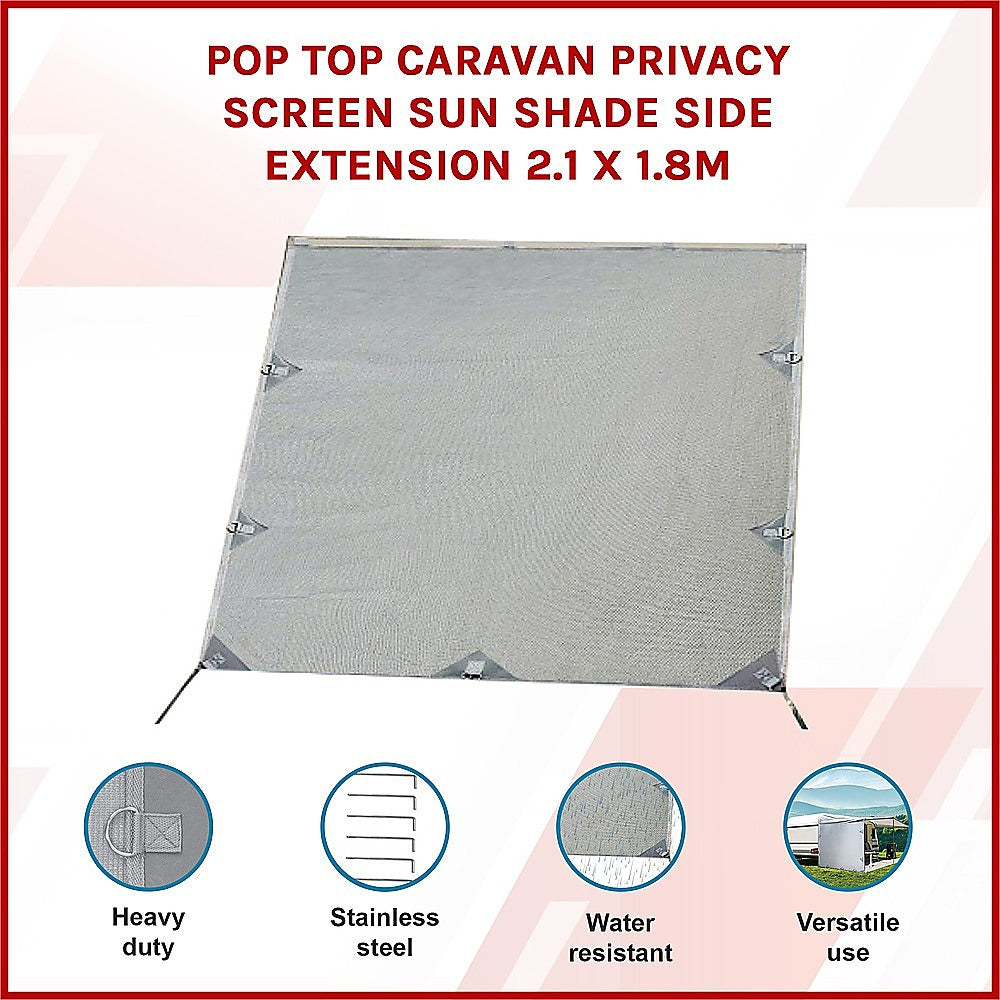 Pop Top Caravan Privacy Screen Side Extension 2.1 X 1.8M