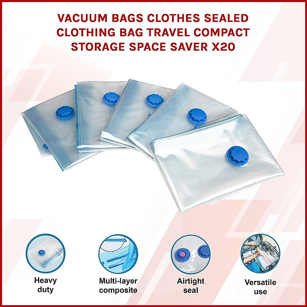 Vacuum Seal Clothing Bags (20-Pack)