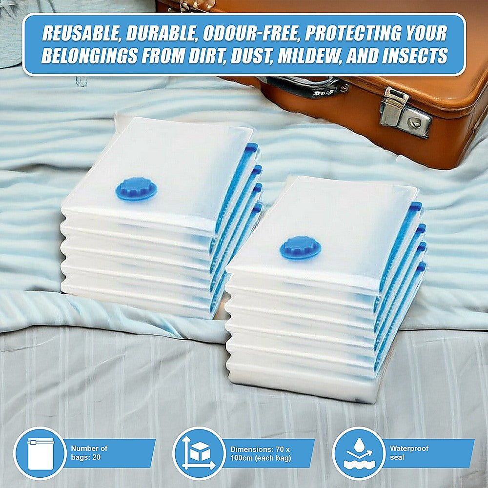 Vacuum Seal Clothing Bags (20-Pack)