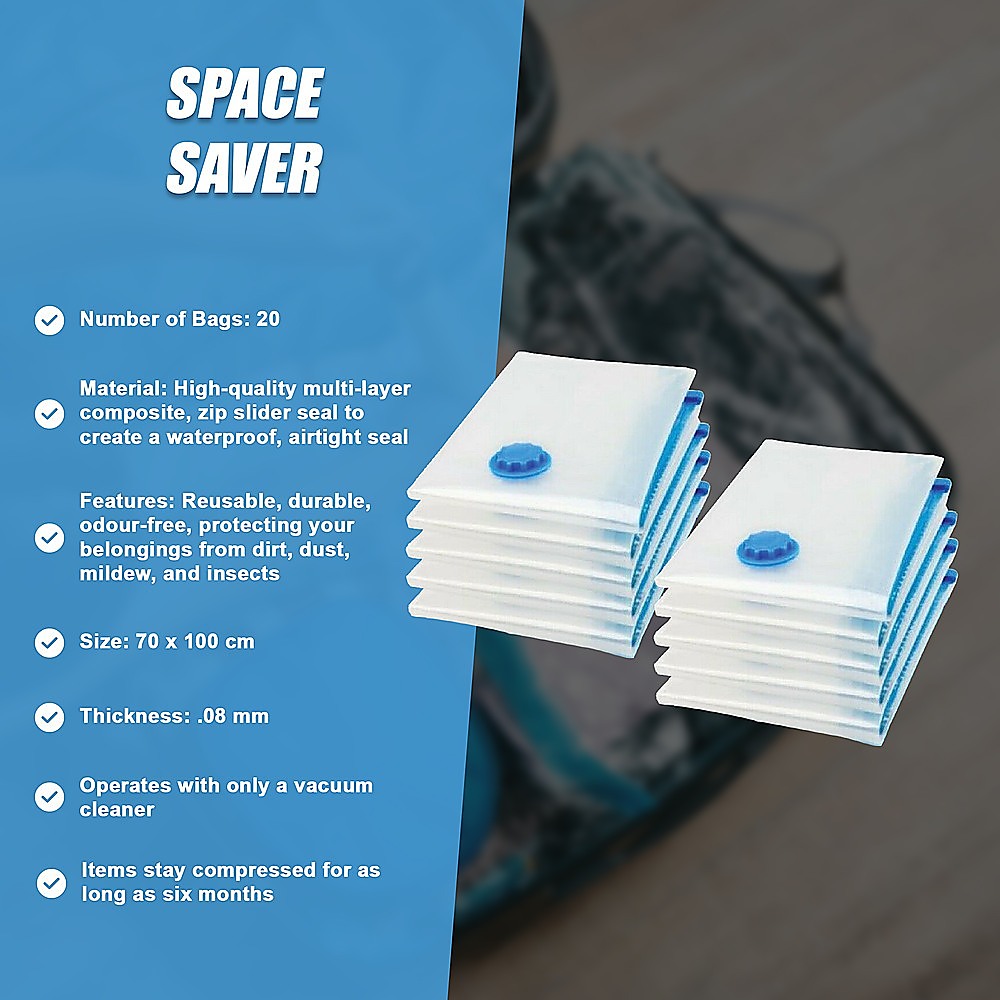 Vacuum Seal Clothing Bags (20-Pack)