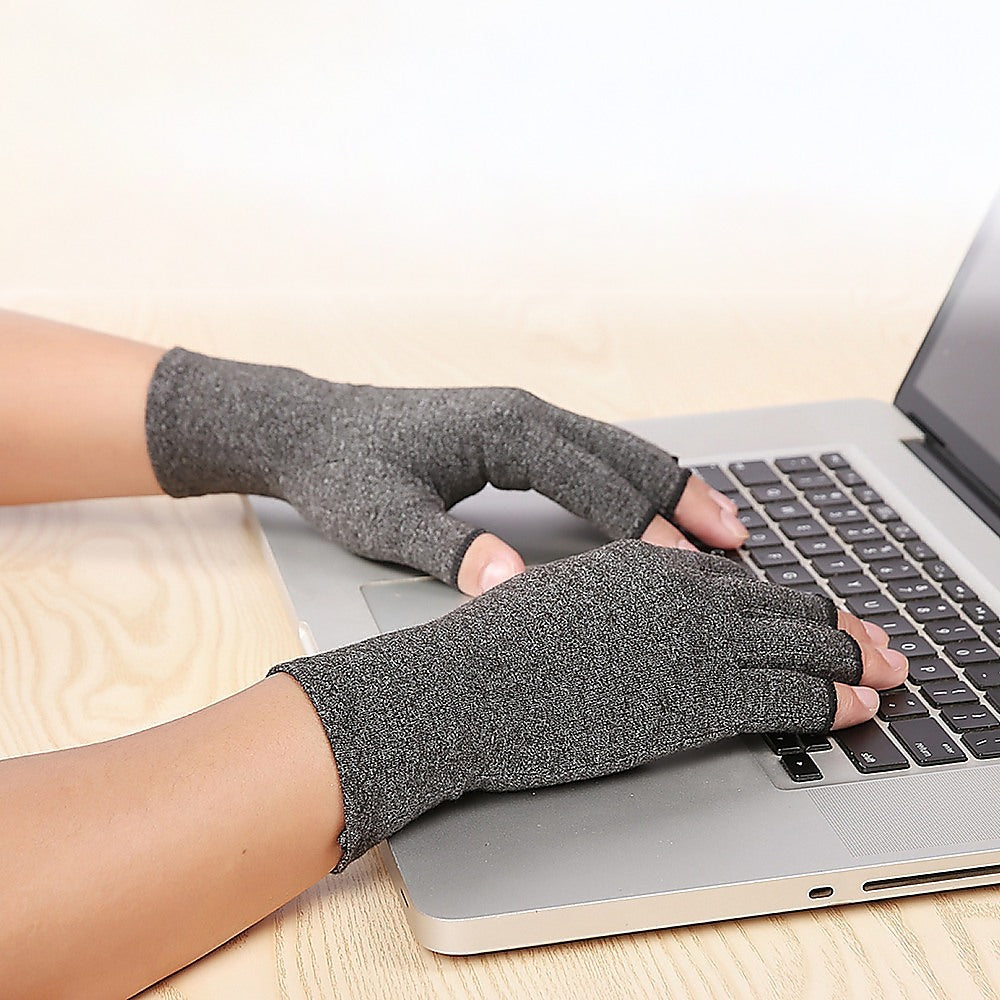 Stretchy Fabric Joint Finger - Large Arthritis Compression Gloves for Hand Support