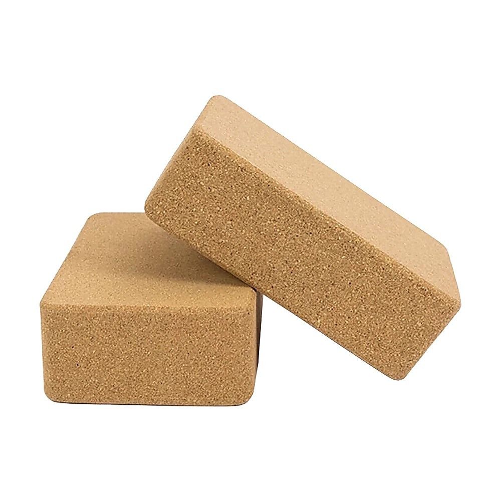 2x Cork Yoga Blocks Organic Exercise Bricks