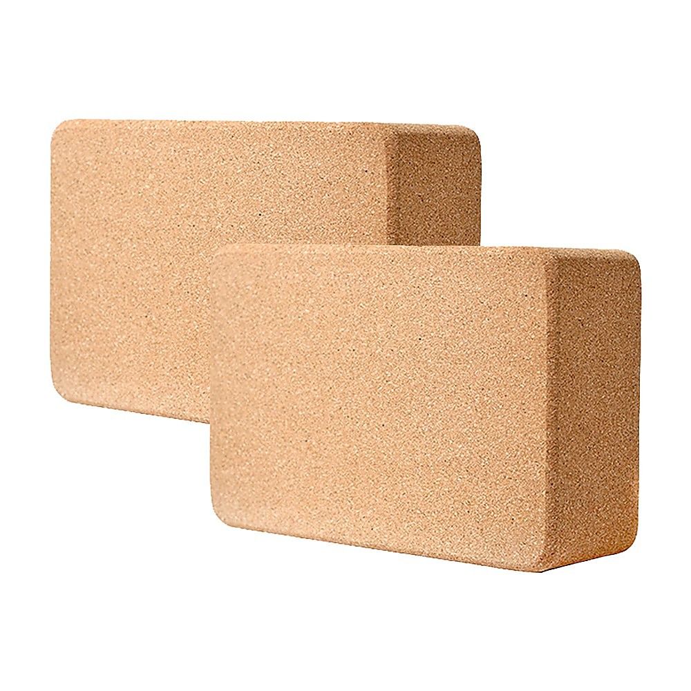 2x Cork Yoga Blocks Organic Exercise Bricks
