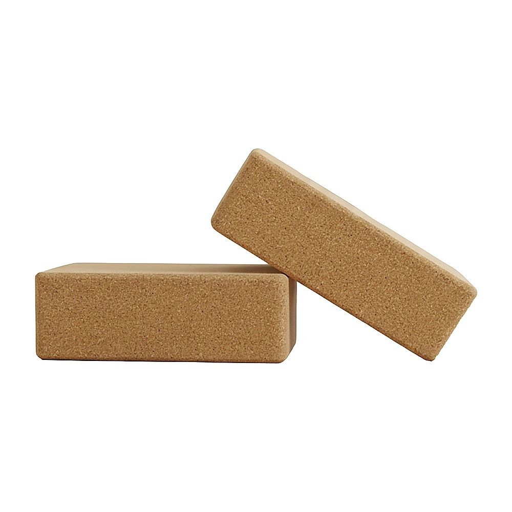 2x Cork Yoga Blocks Organic Exercise Bricks