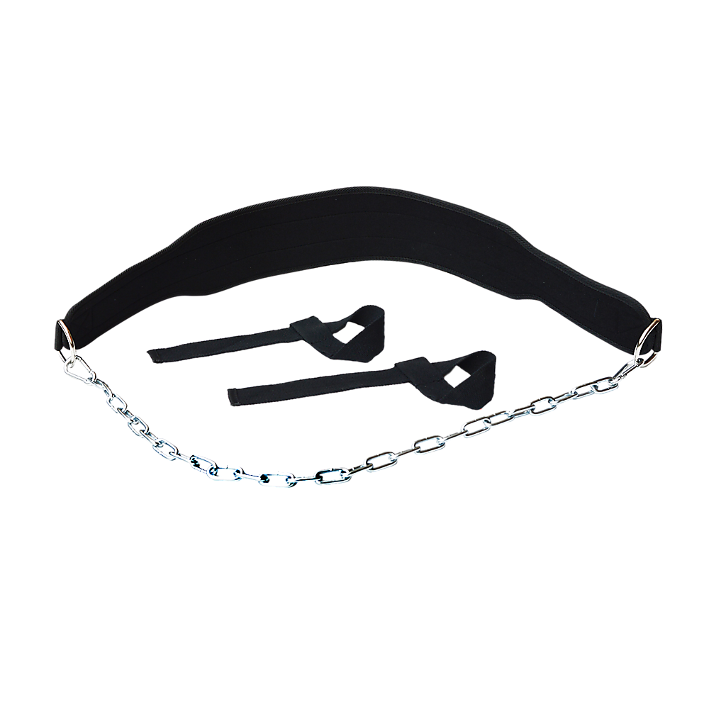 Gym Equipment & Accessories - Weight Lifting Belt Gym Back Pull Up Chain black