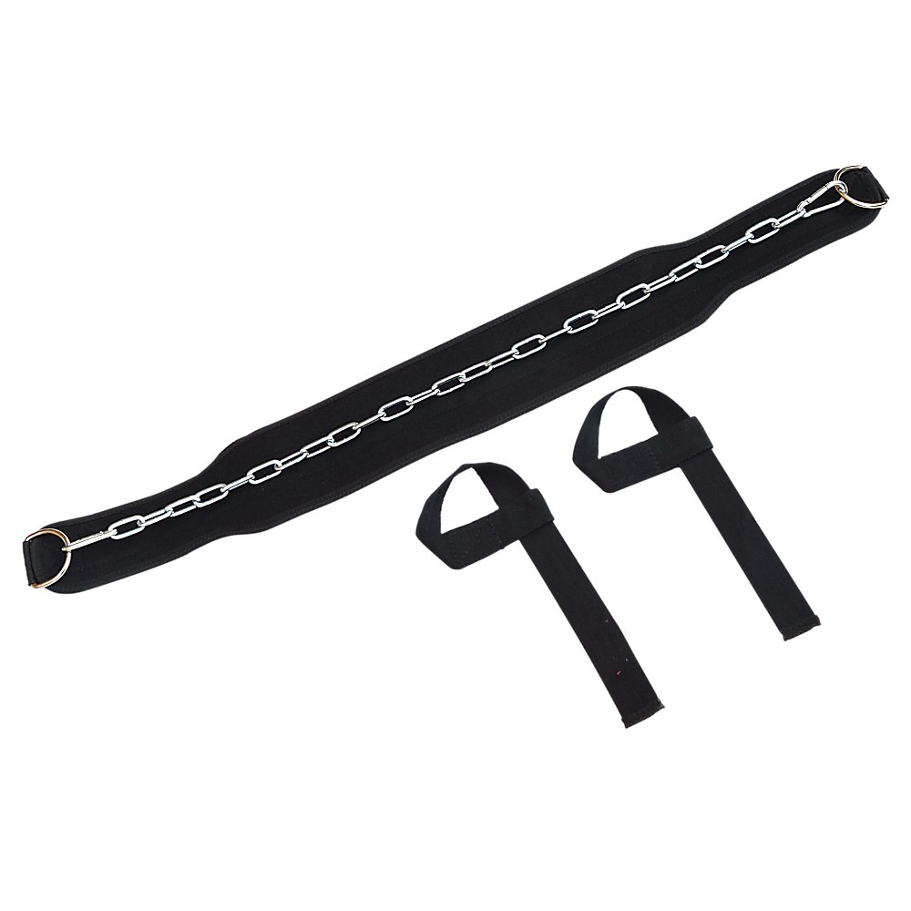 Black colour - Weight Lifting Belt Gym Back Pull Up Chain black