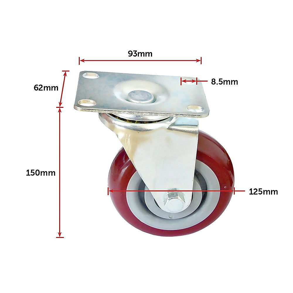 Heavy Duty 5" Swivel Castor Wheels (Set Of 4)