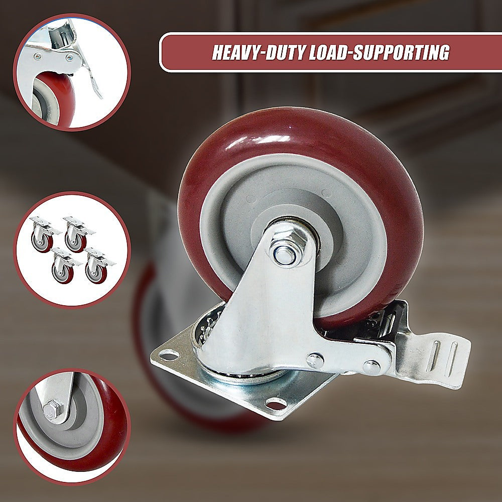 Heavy Duty 5" Swivel Castor Wheels (Set Of 4)