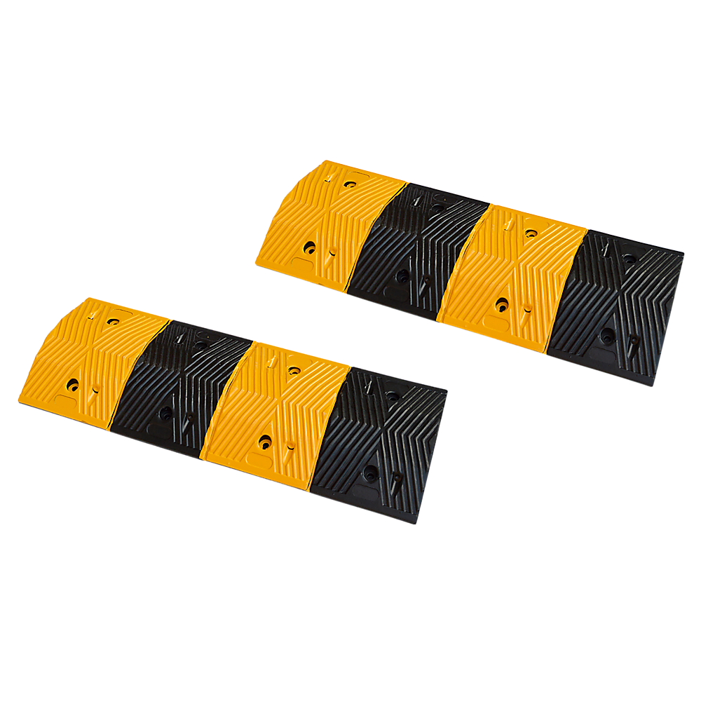 Pair Of 1M Long Rubber Speed Bumps (60T Load) - Gardening Accessories