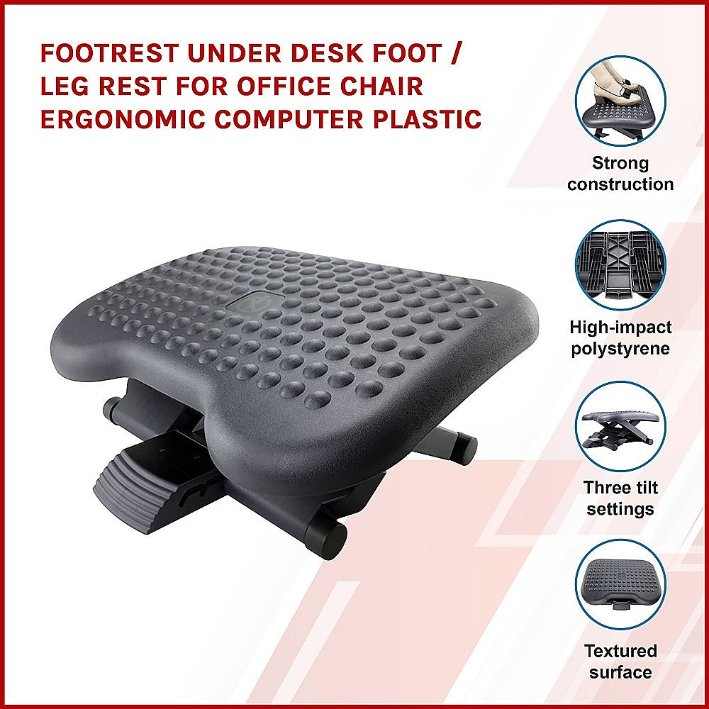 Under Desk Footrest Leg Rest Ergonomic Plastic
